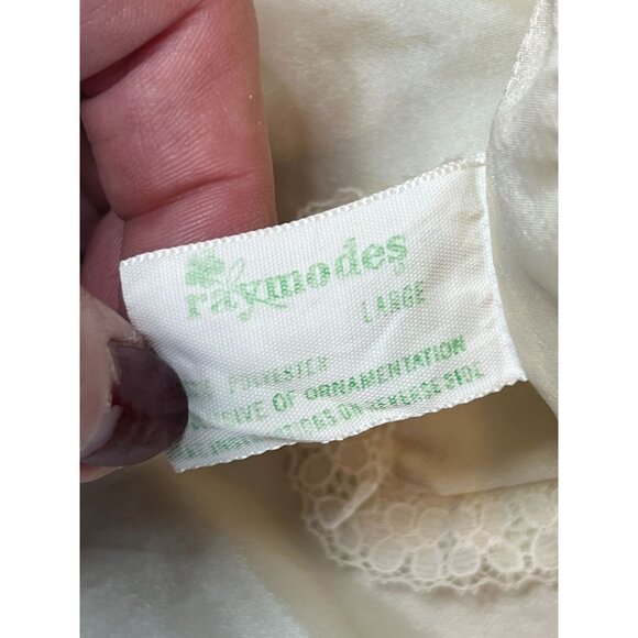 Vintage Raymodes Cream Nightgown Lace Embroidery Large Coquette‎ Grandma Cottage - Picture 3 of 8